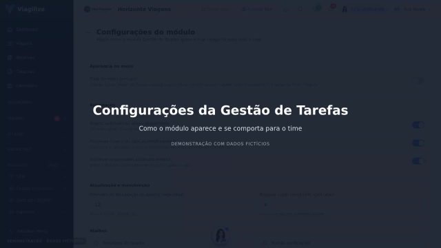 Configurações da Gestão de Tarefas