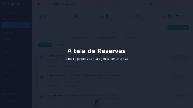A tela de Reservas