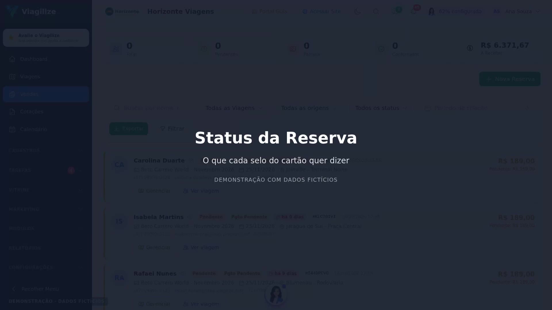 Status da Reserva