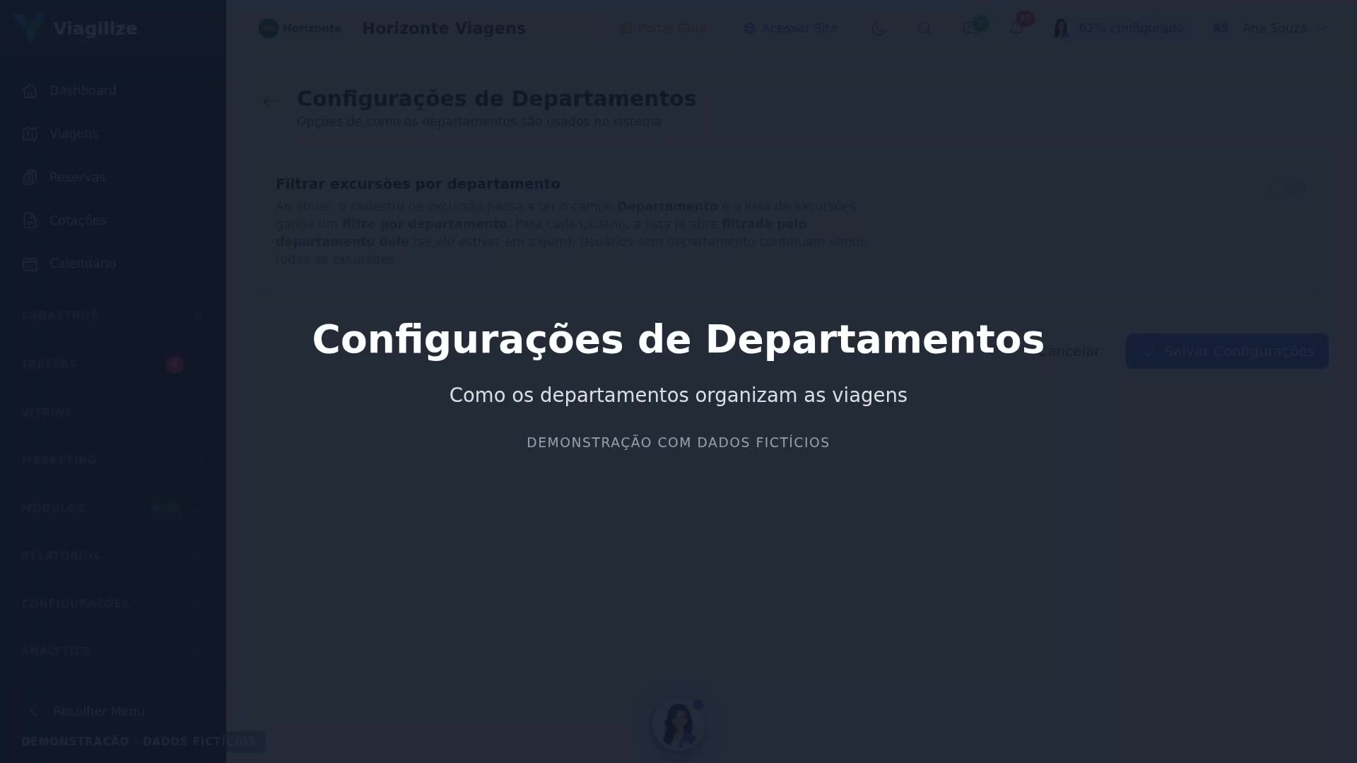 Configurações de Departamentos