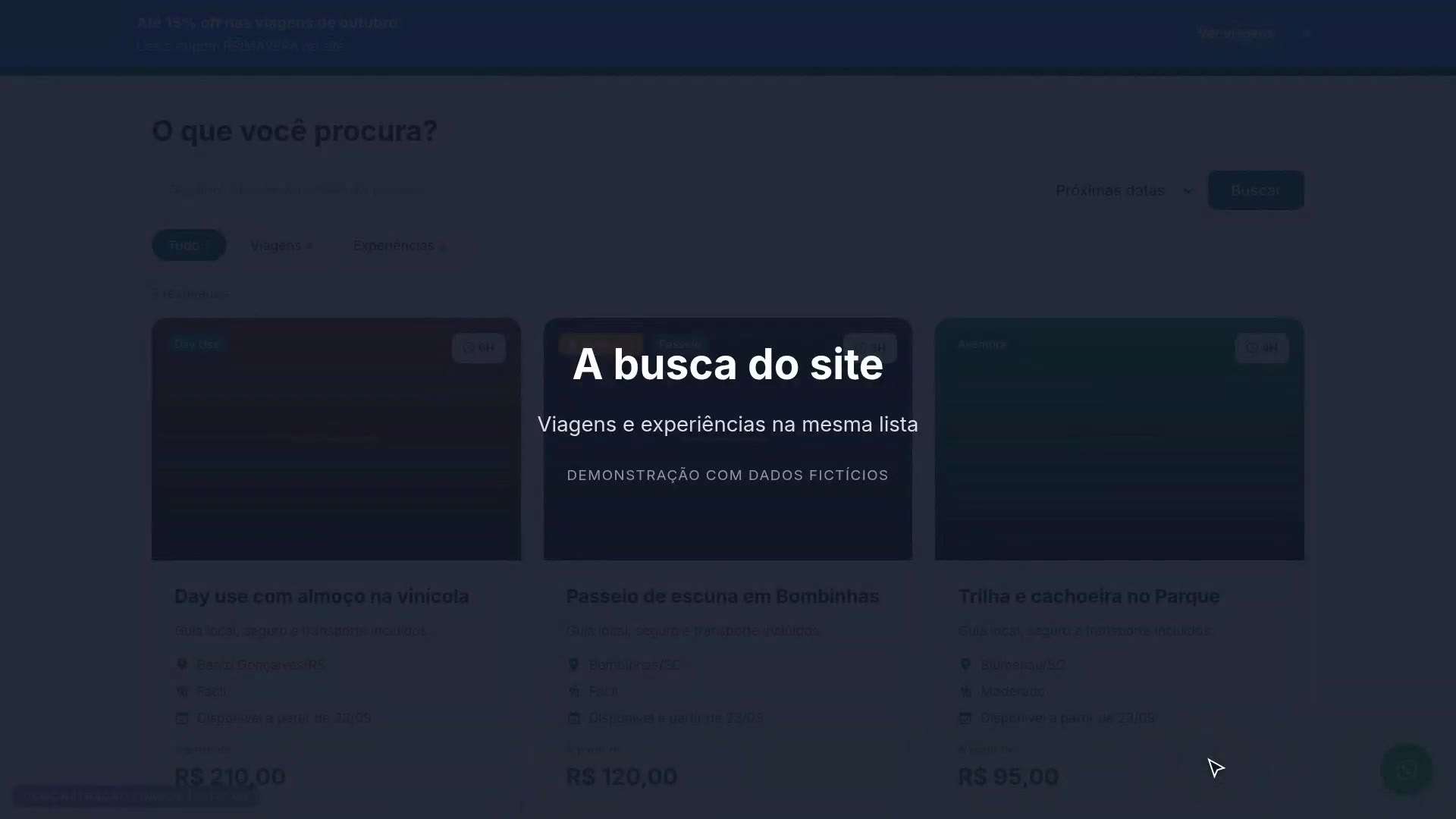 A busca do site