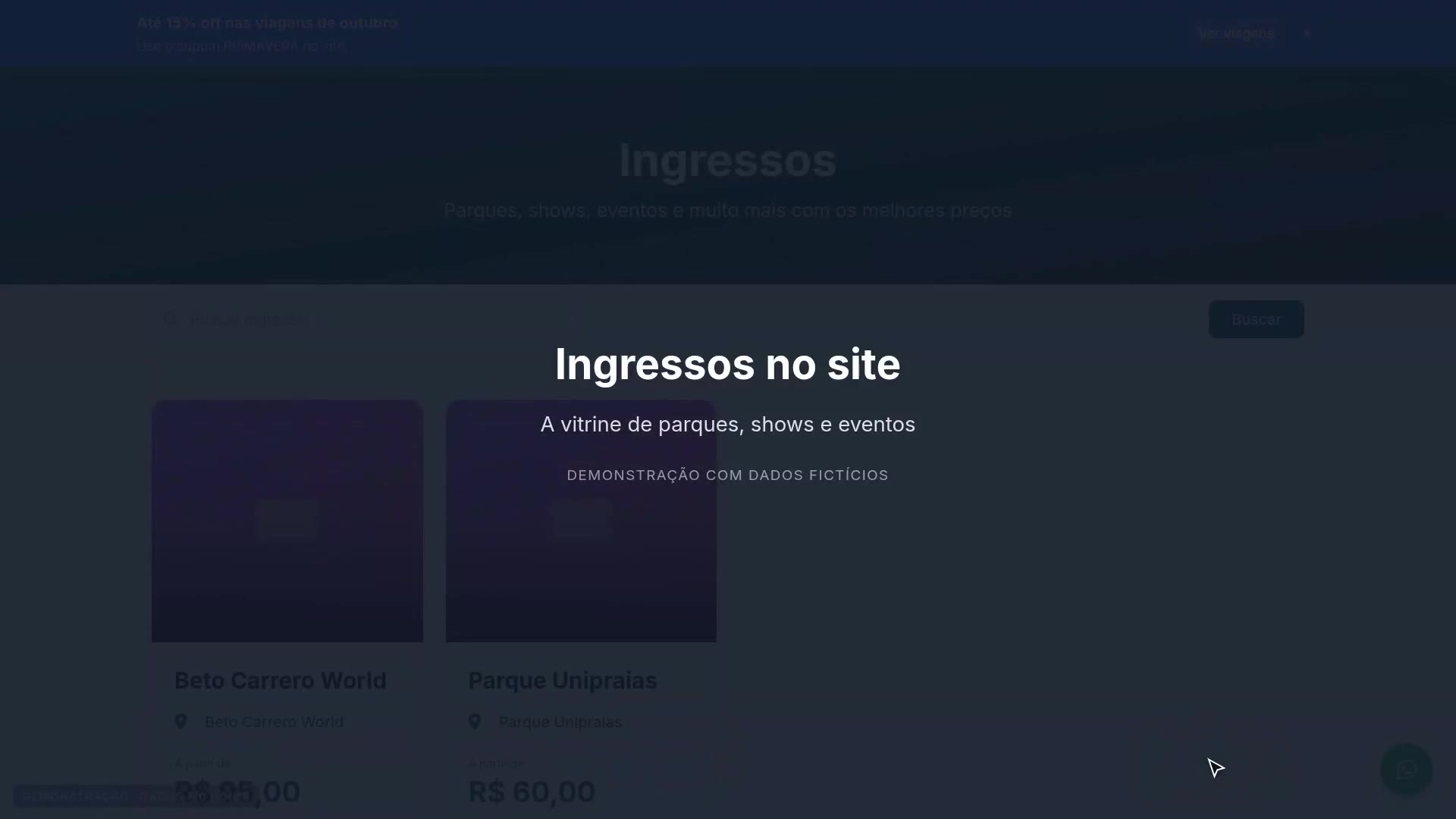Ingressos no site