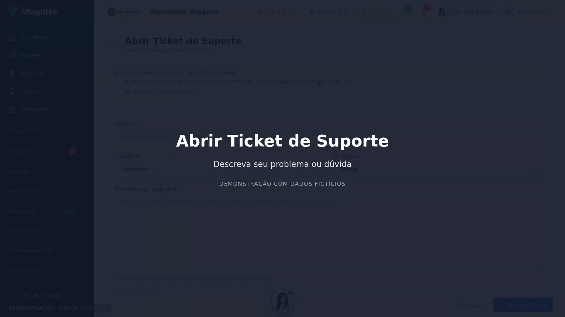 Abrir um ticket de suporte