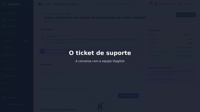 O ticket de suporte