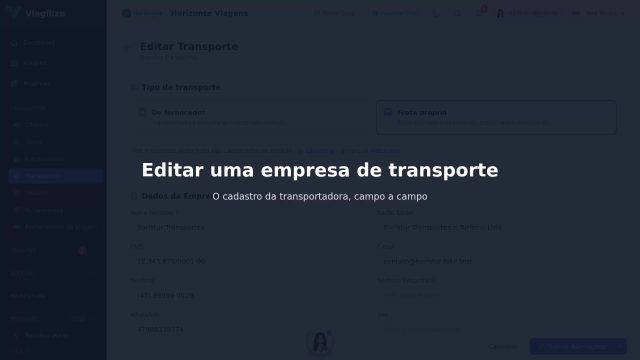 Editar uma empresa de transporte