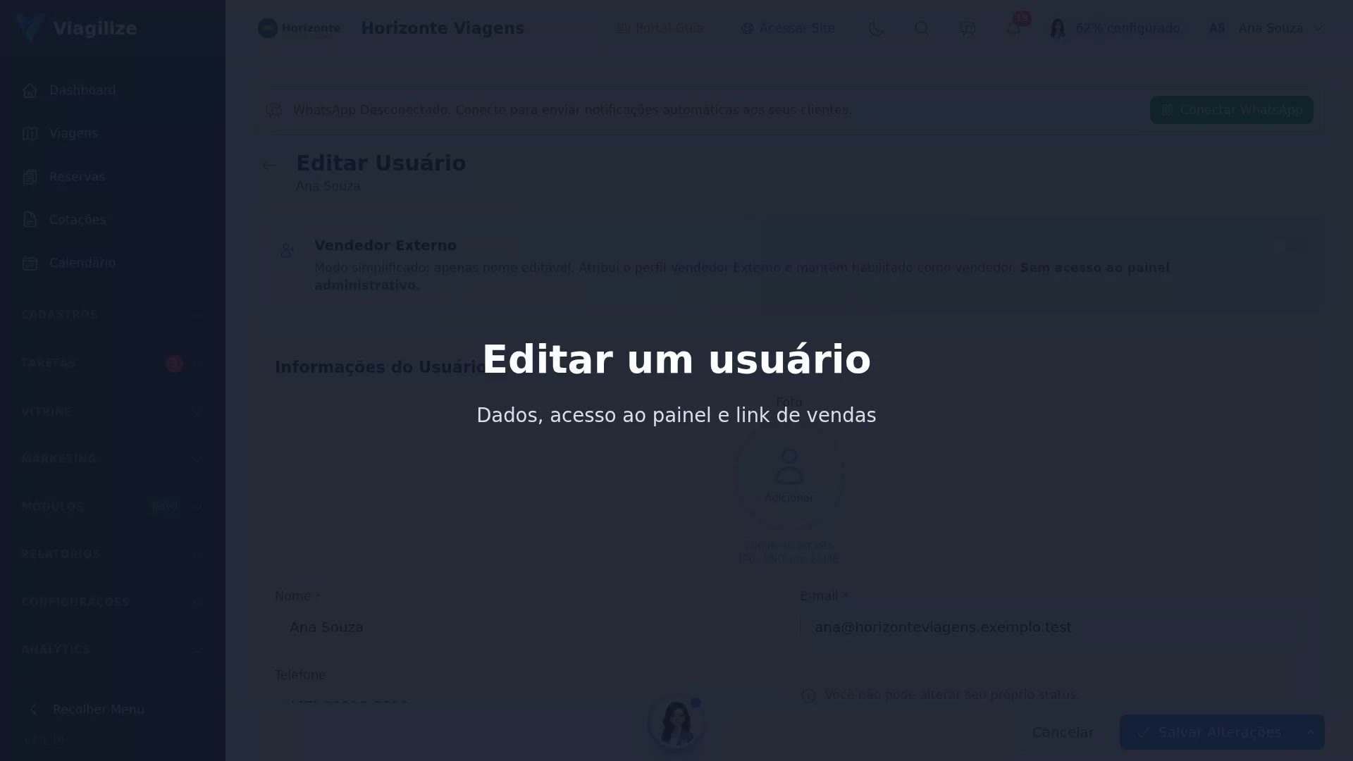 Editar um usuário