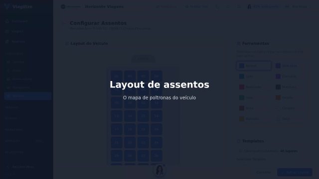 Layout de assentos do veículo
