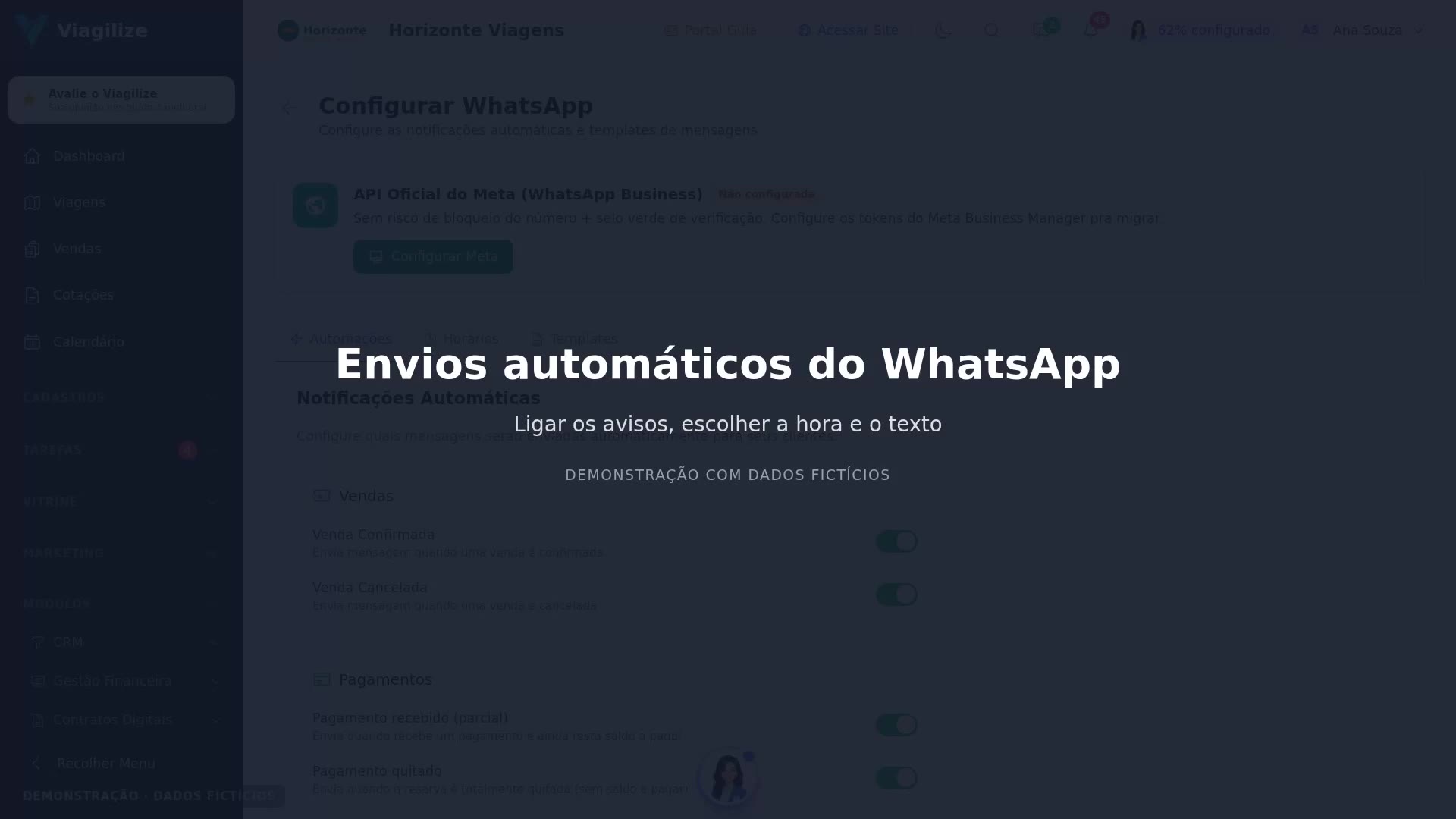 Envios automáticos do WhatsApp